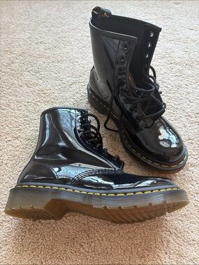 Dr. Martens 1460 Women’s Black Patent Leather Lace-Up Combat Boots